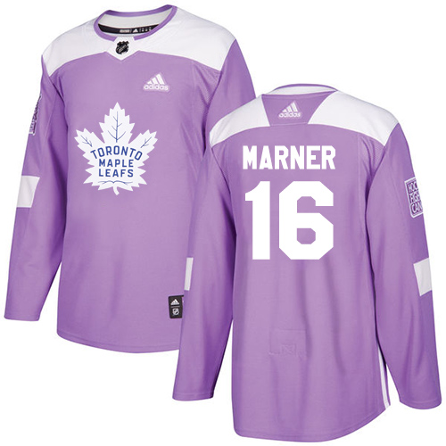Adidas Maple Leafs #16 Mitchell Marner Purple Authentic Fights Cancer Stitched NHL Jersey - Click Image to Close